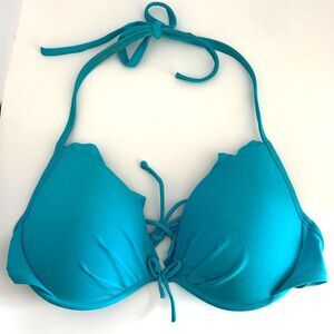 Victorias Secret 36C Light Blue Padded Push Up Underwire Bikini Top VS Swimsuit
